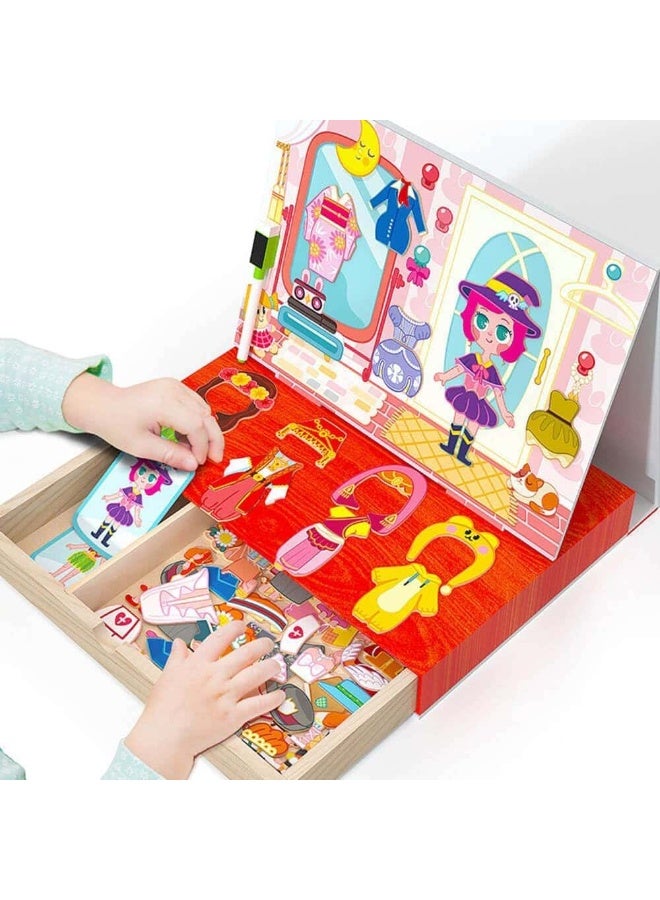 Mitoy Magnetic Dress-Up Doll Toy – Montessori Princess Puzzle Board with Outfits, Whiteboard Drawing, Markers & Storage Drawer – Creative Educational Toy Gift for Girls Ages 3 4 5 6 - Image 5